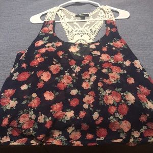 A sleeveless floral shirt from forever 21